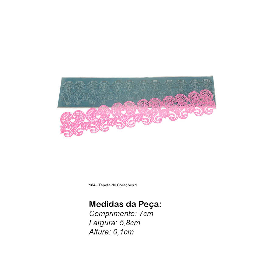 Molde de Silicone 184 - Tapete de Corações 1