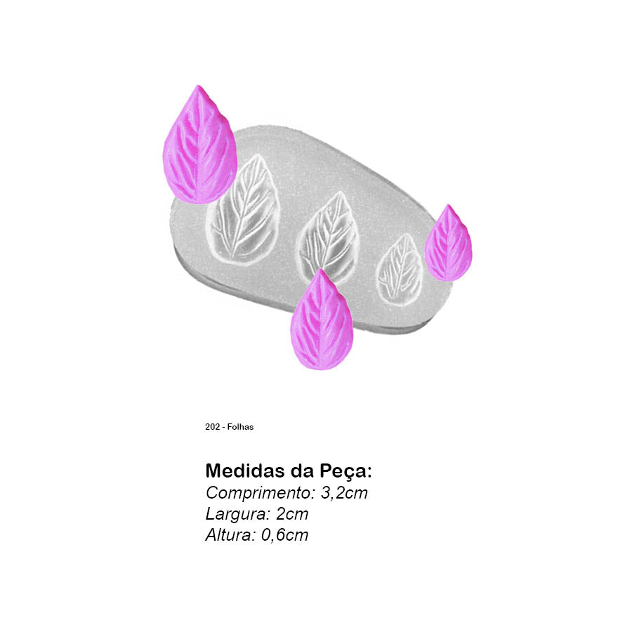Molde de Silicone 202 - Folhas