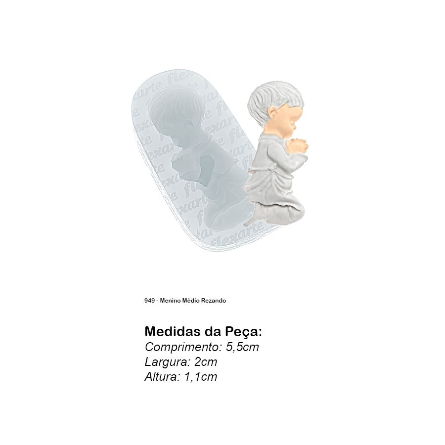 Molde de Silicone 949 - Menino Médio Rezando