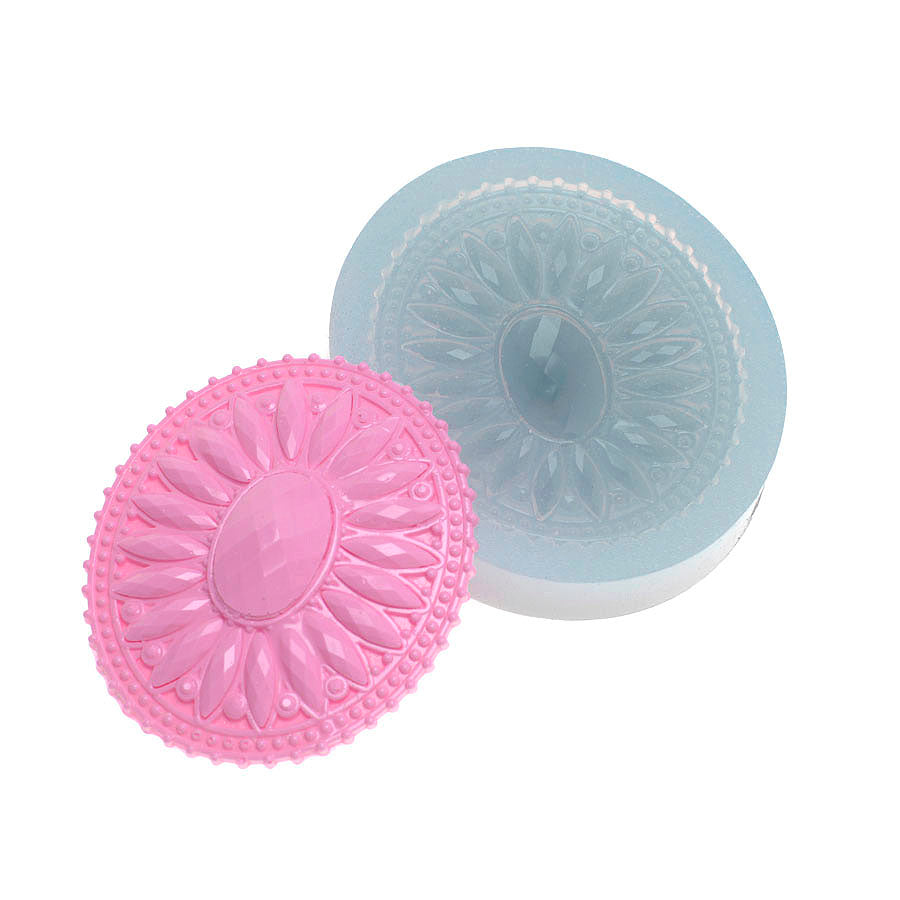 Molde de Silicone 351 - Medalhão de Jóias Oval Gd 2