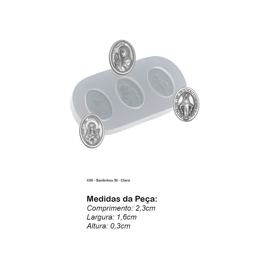 Molde de Silicone 436 - Santinhos St - Clara