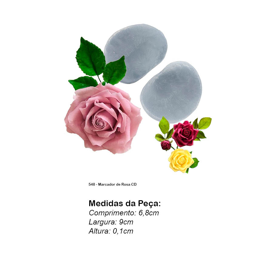 Molde de Silicone 548 - Marcador de Rosa CD