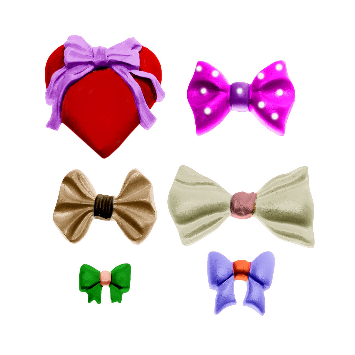 Molde de Silicone 90001 - Laços Médios - 6 Laços - Flexarte