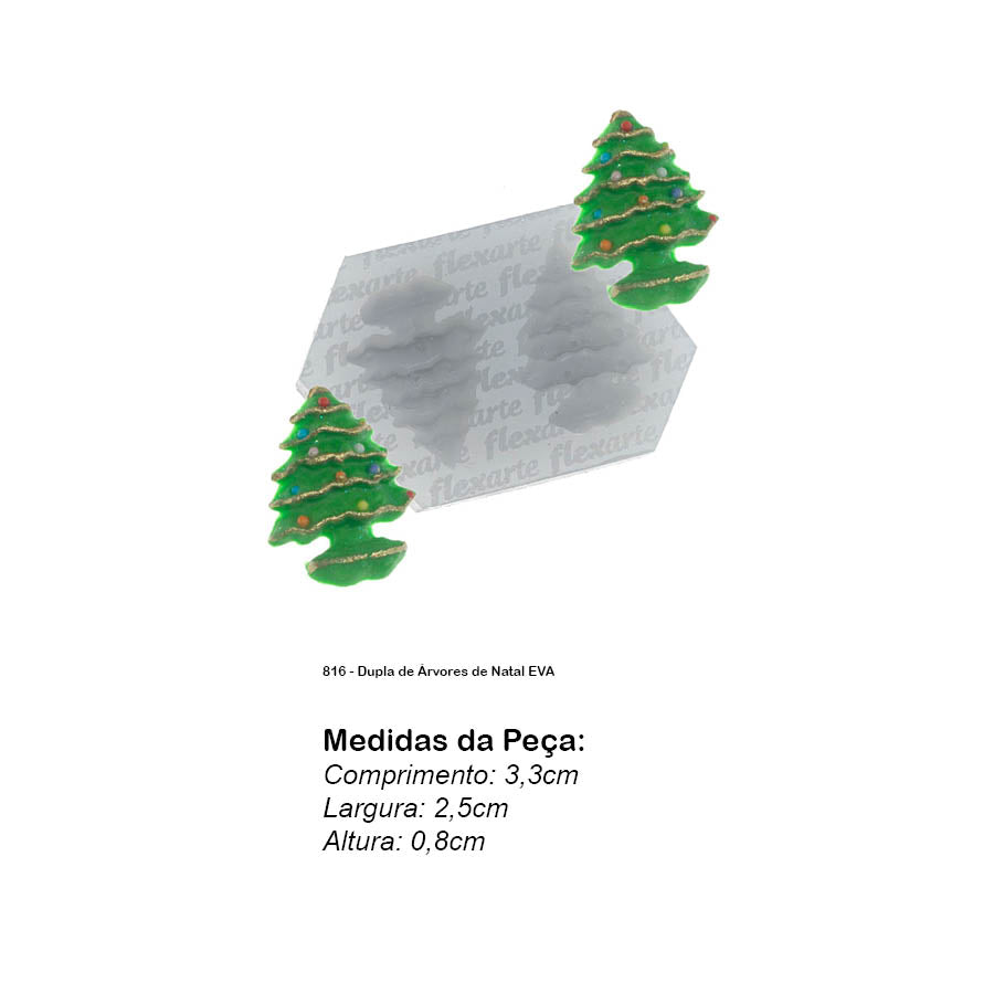 Molde de Silicone 816 - Dupla de Árvores de Natal EVA