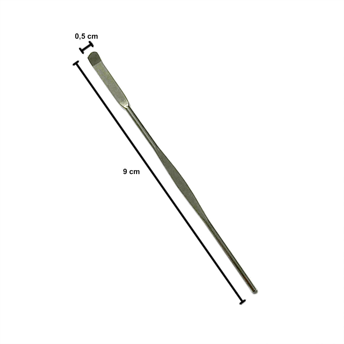 Espátula /colher metal para tinta (9x0,5cm - 1 unid)