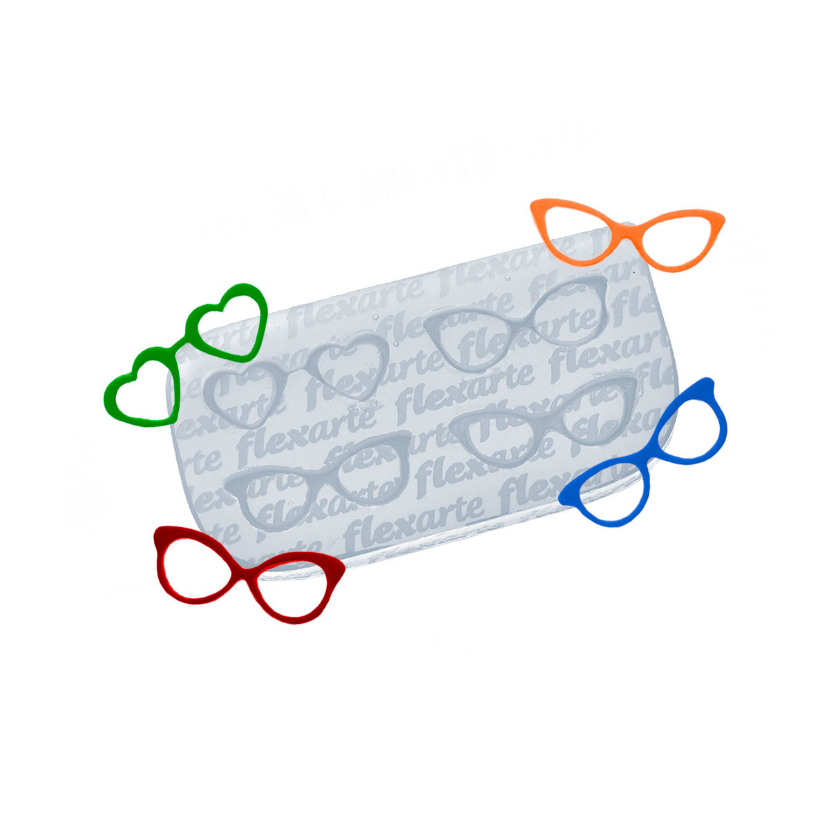 Molde de Silicone 978 - Quarteto do Óculos Pequenos