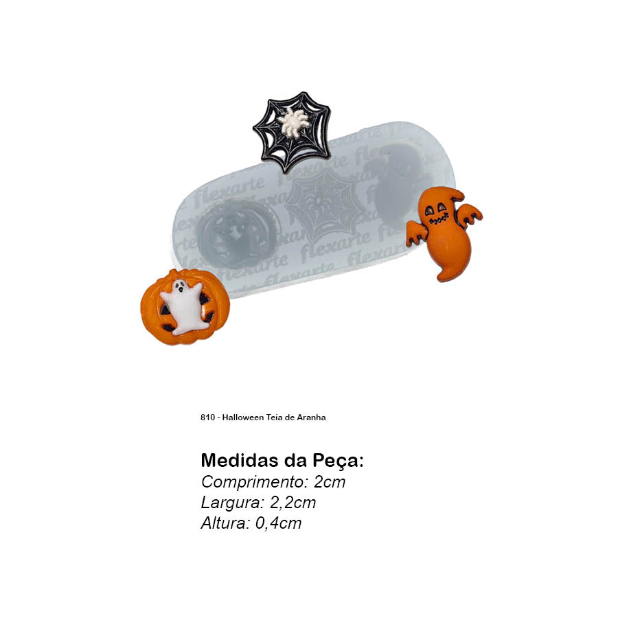 Molde de Silicone 810 - Halloween Teia de Aranha