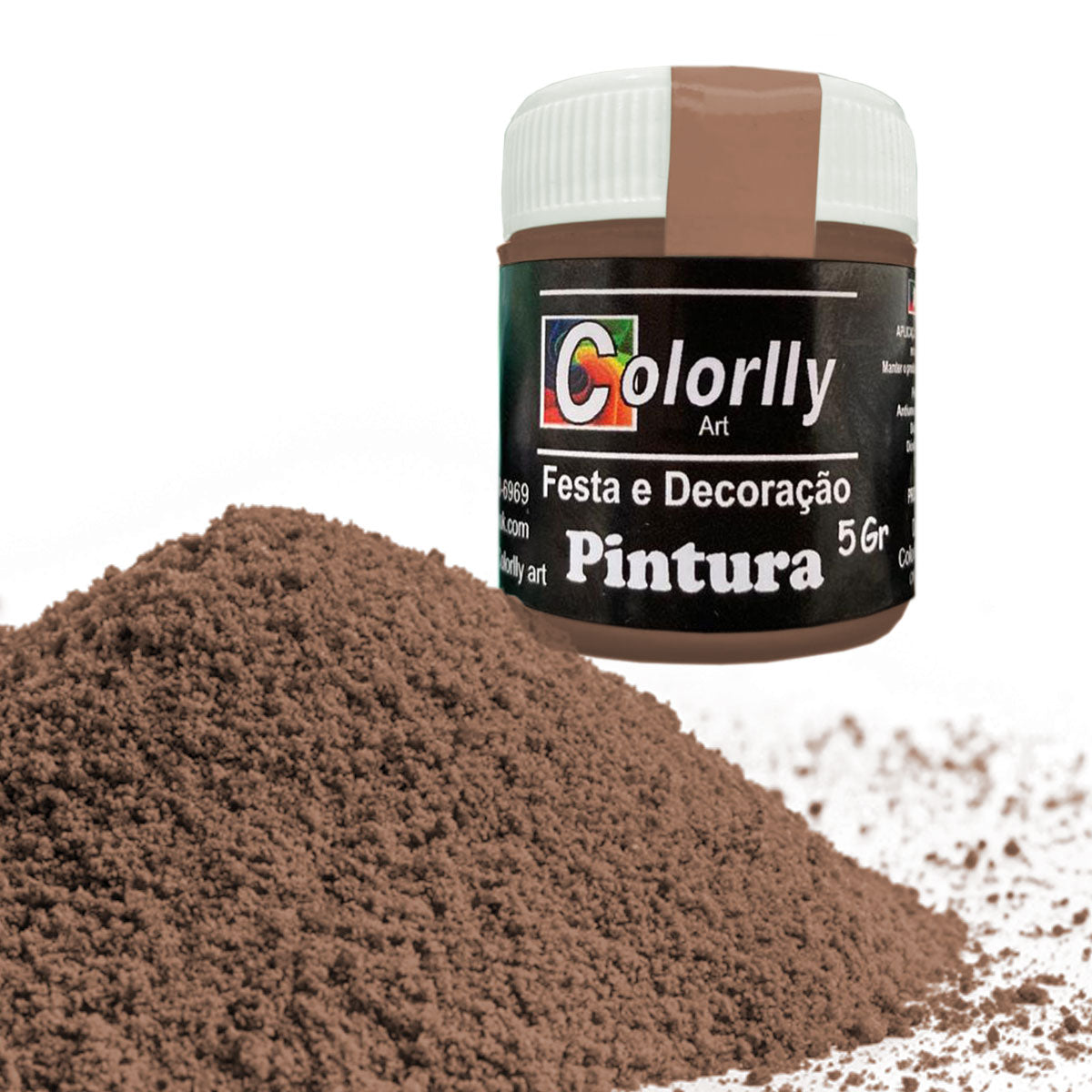 Pó para decoração - Pintura Marrom 5g - Colorlly