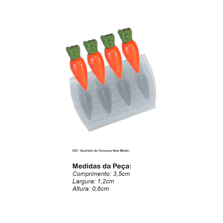 Molde de Silicone 023 - Quarteto de Cenouras New Média -