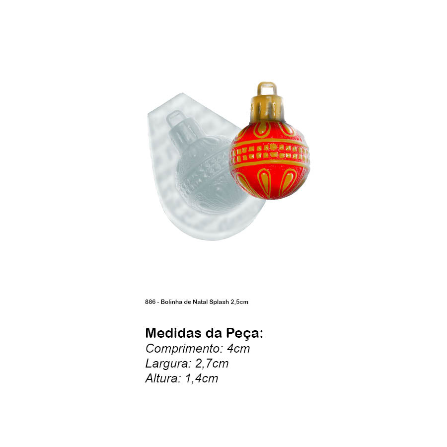 Molde de Silicone 886 - Bolinha de Natal Splash 2,5cm
