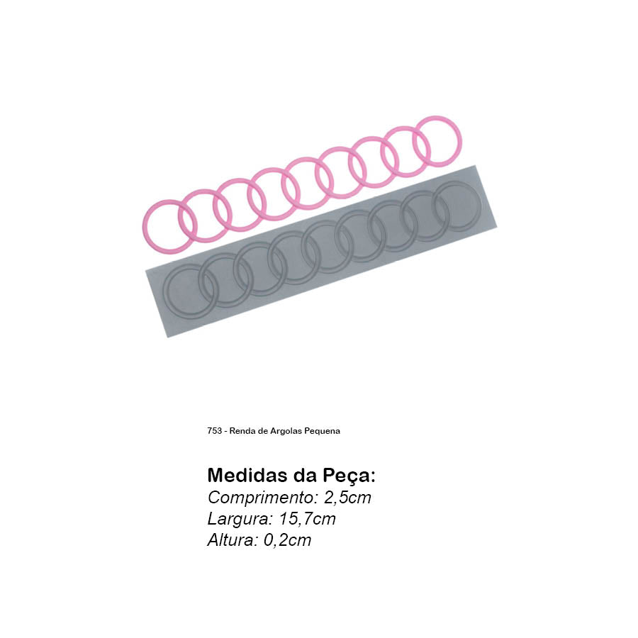 Molde de Silicone 753 - Renda de Argolas Pequena