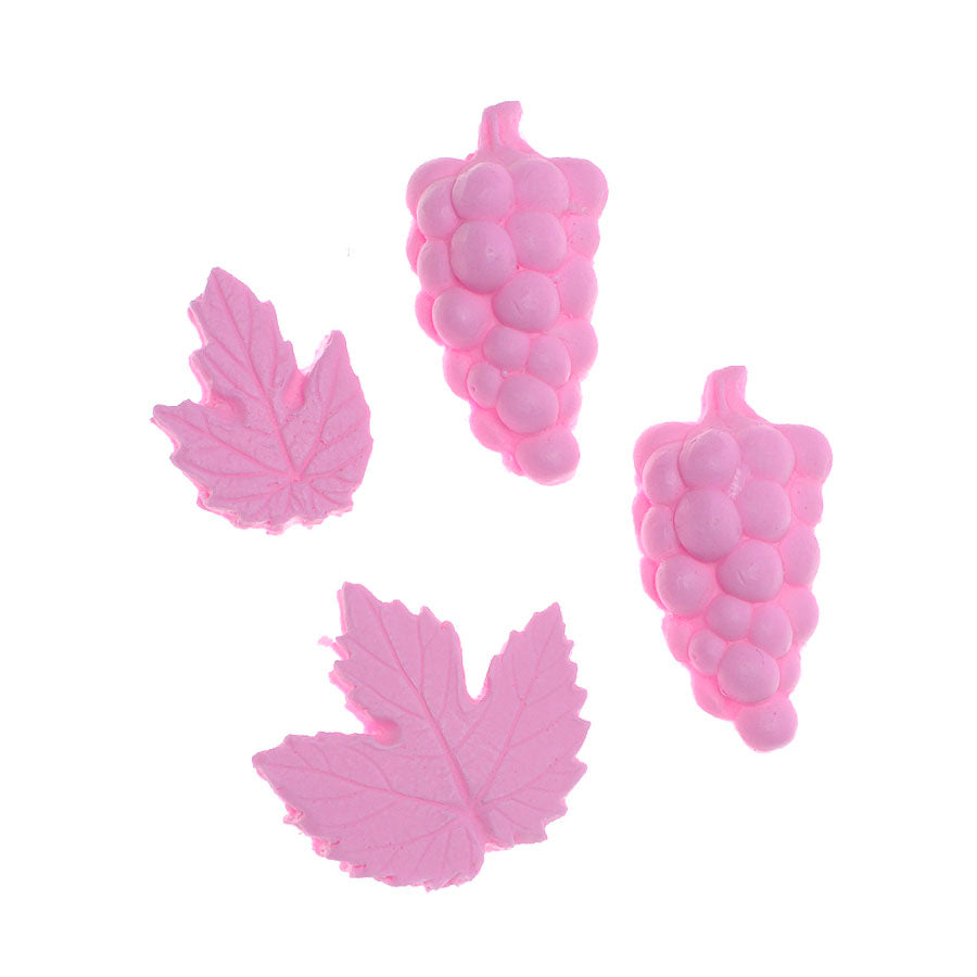 Molde de Silicone 397 - Mini Uvas com Folhas