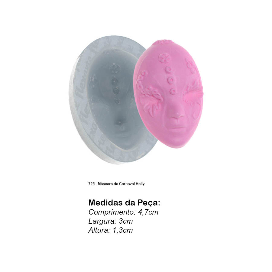 Molde de Silicone 725 - Máscara de Carnaval Holly