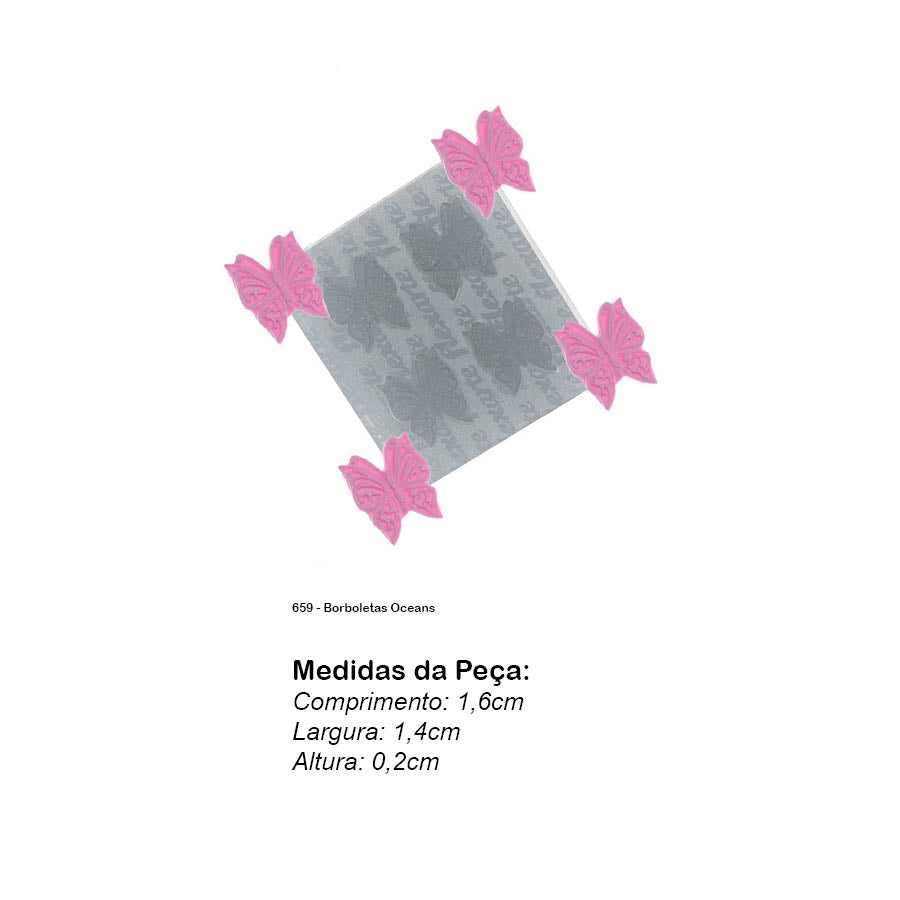 Molde de Silicone 659 - Borboletas Oceans