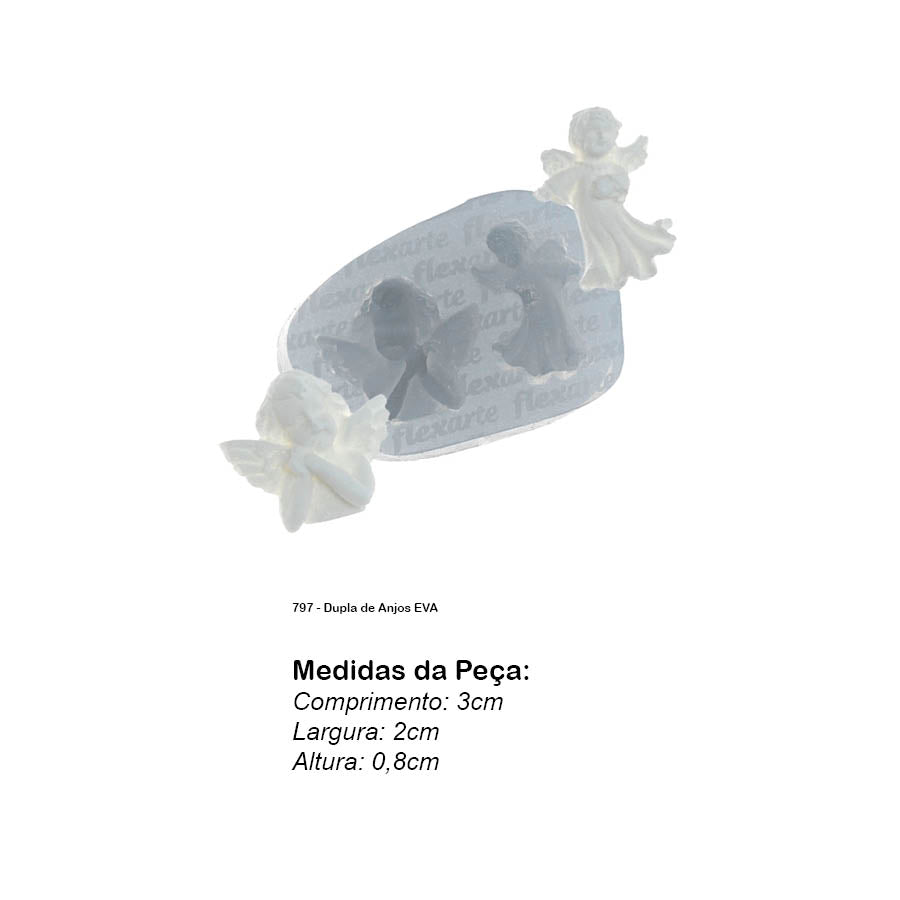 Molde de Silicone 797 - Dupla de Anjos EVA