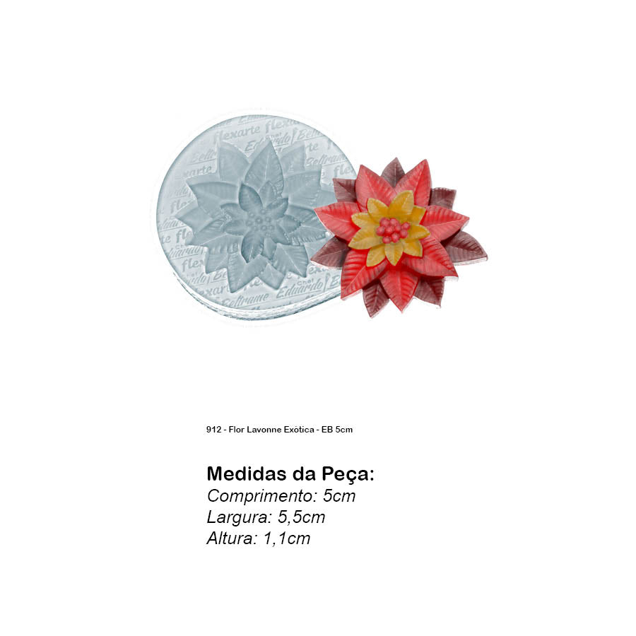 Molde de Silicone 912 - Flor Lavonne Exótica - EB 5cm