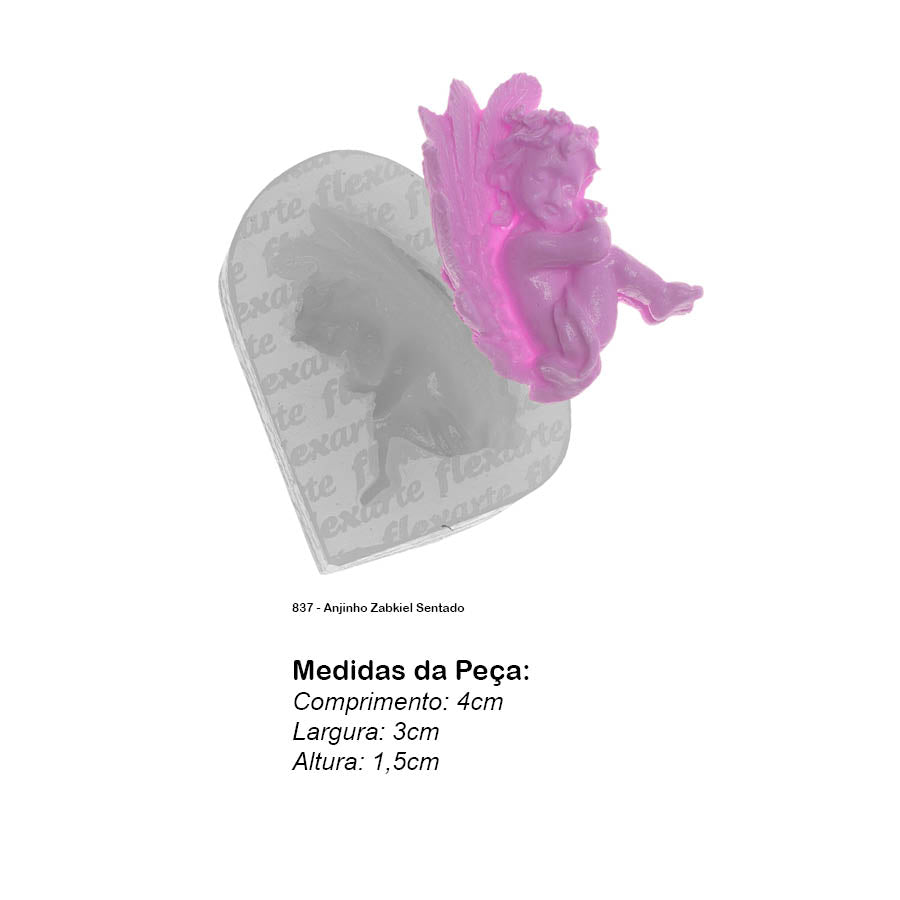 Molde de Silicone 837 - Anjinho Zabkiel Sentado