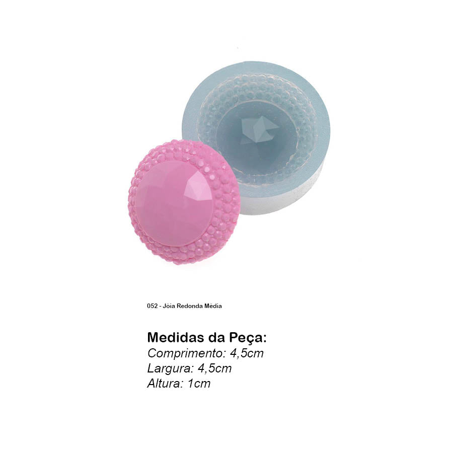 Molde de Silicone 052 - Jóia Redonda Média