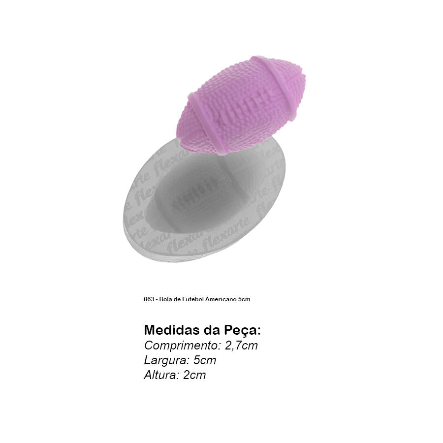 Molde de Silicone 863 - Bola de Futebol Americano 5cm