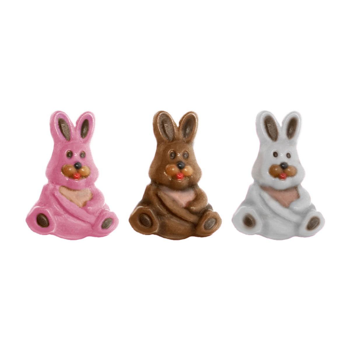 Molde de Silicone 734 - Trio de Coelhos Peq - com Cenoura