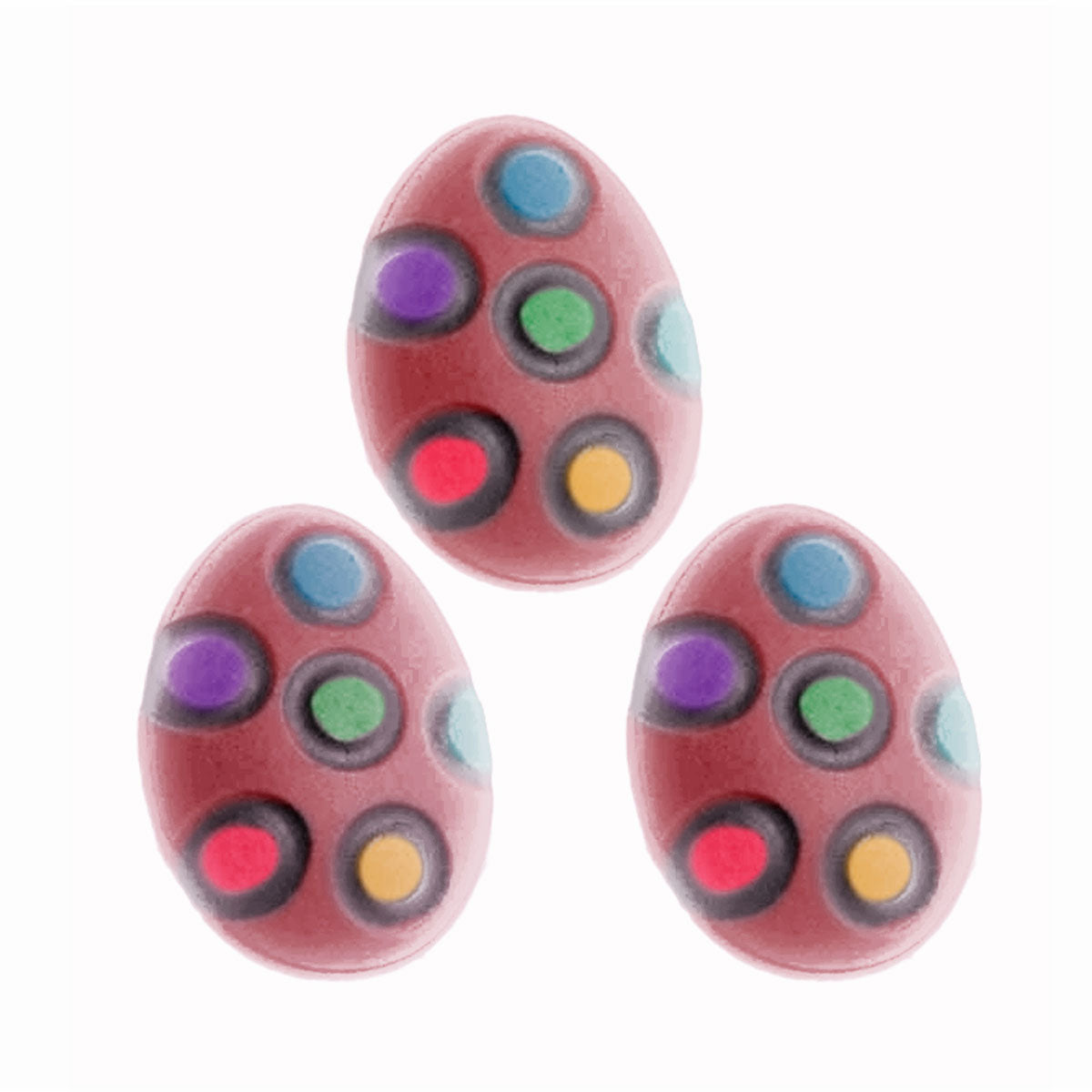 Molde de Silicone 276 - Trio de Ovinhos com Bolinhas