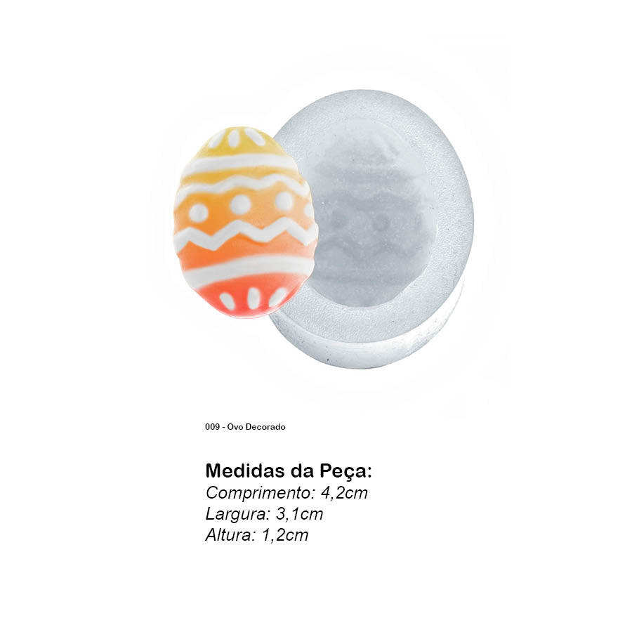 Molde de Silicone 009 - Ovo Decorado