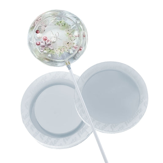 Molde de  Silicone 902 - Pirulito Redondo Chocalho Pequeno 5Cm