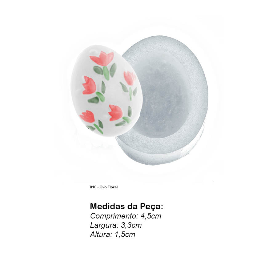 Molde de Silicone 010 - Ovo Floral