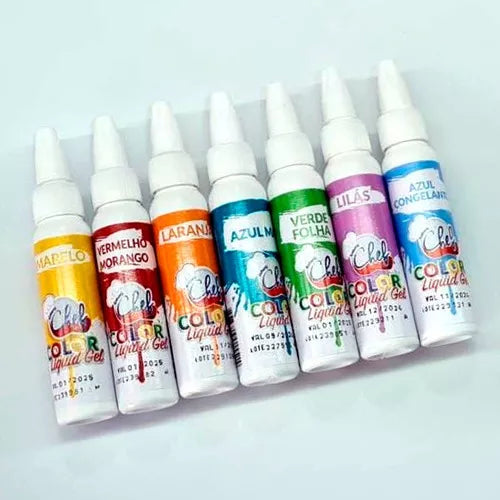 Kit 7 Cores - Corantes Alimentício Gel Iceberg Original