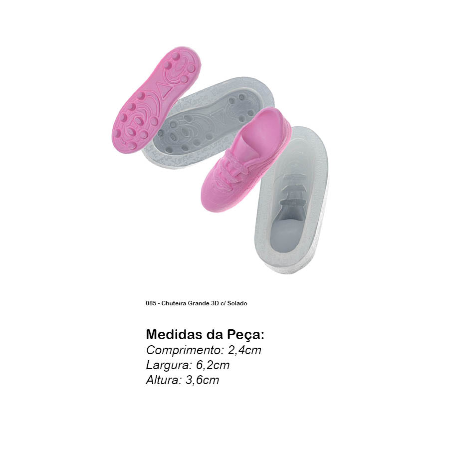 Molde de Silicone 085 - Chuteira Grande 3D c/ Solado