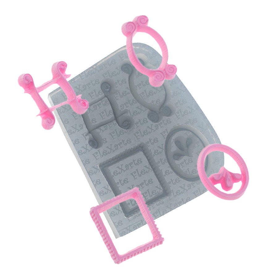 Molde de Silicone 079 - Quarteto de Molduras Portia