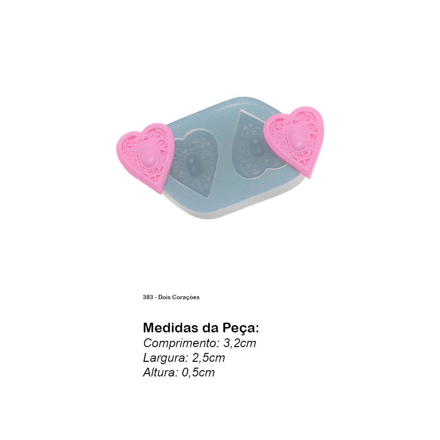 Molde de Silicone 383 - Dois Corações