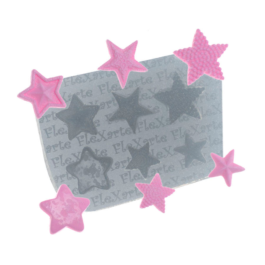 Molde de Silicone 720 - Sexteto de Estrelas Pequenas