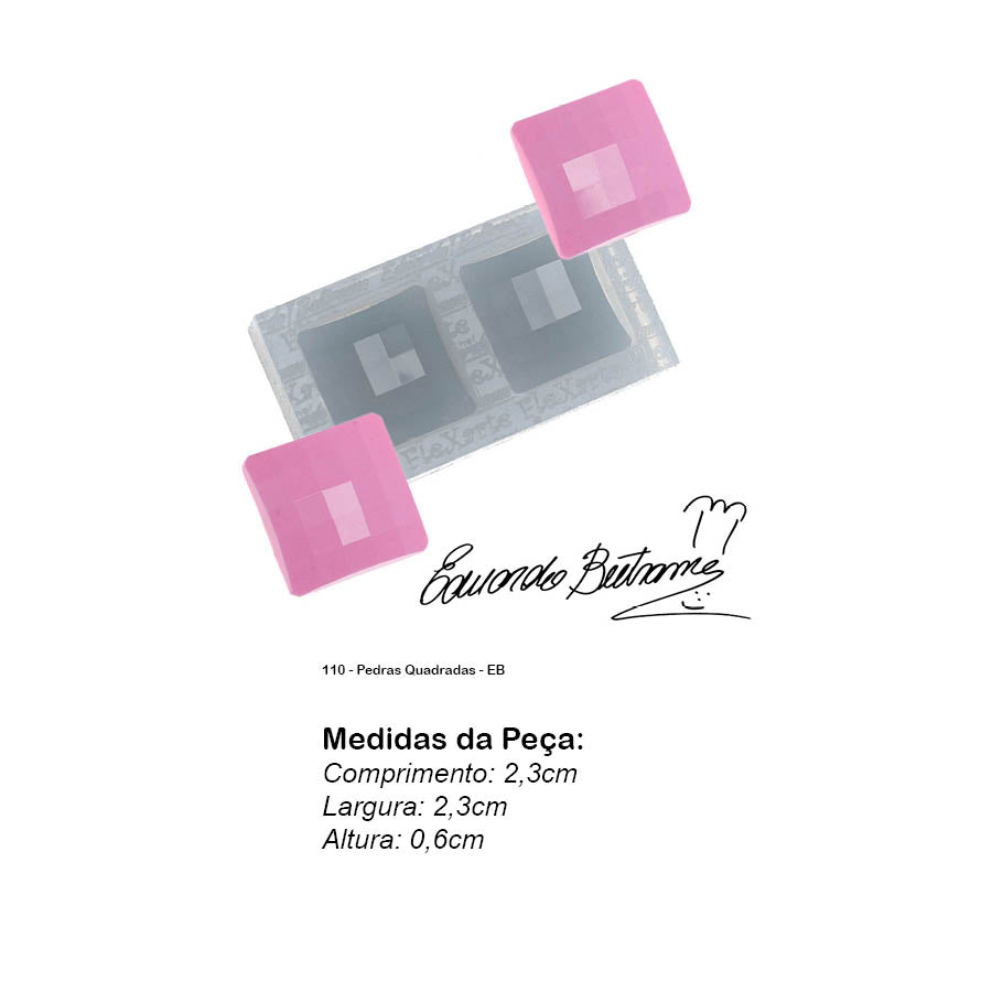 Molde de Silicone 110 - Pedras Quadradas - EB