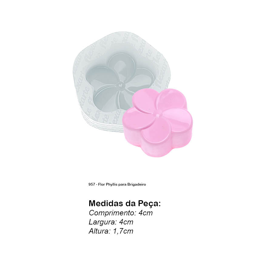 Molde de Silicone 957 - Flor Phyllis para Brigadeiro