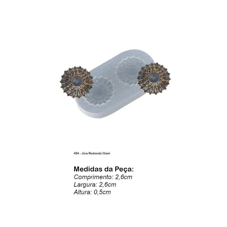 Molde de Silicone 484 - Jóia Redonda Glam