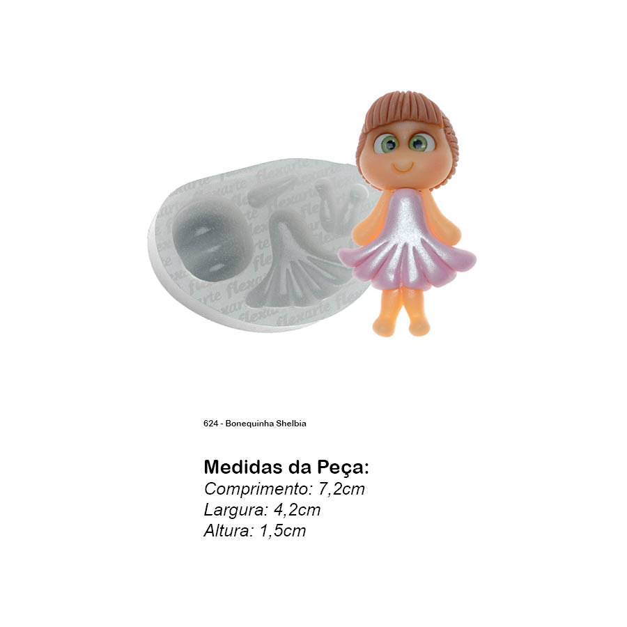 Molde de Silicone 624 - Bonequinha Shelbia
