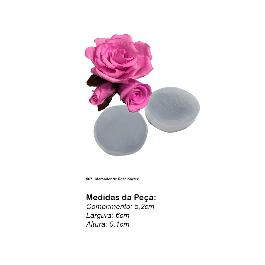 Molde de Silicone 507 - Marcador de Rosa Karter