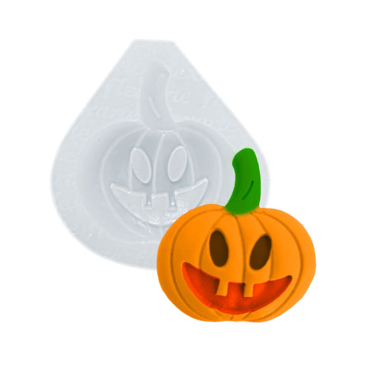 Molde de  Silicone 973 - Abóbora Arredondada Média de Halloween 4cm