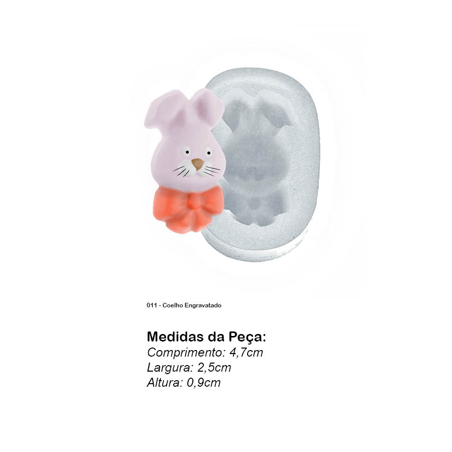 Molde de Silicone 011 - Coelho Engravatado
