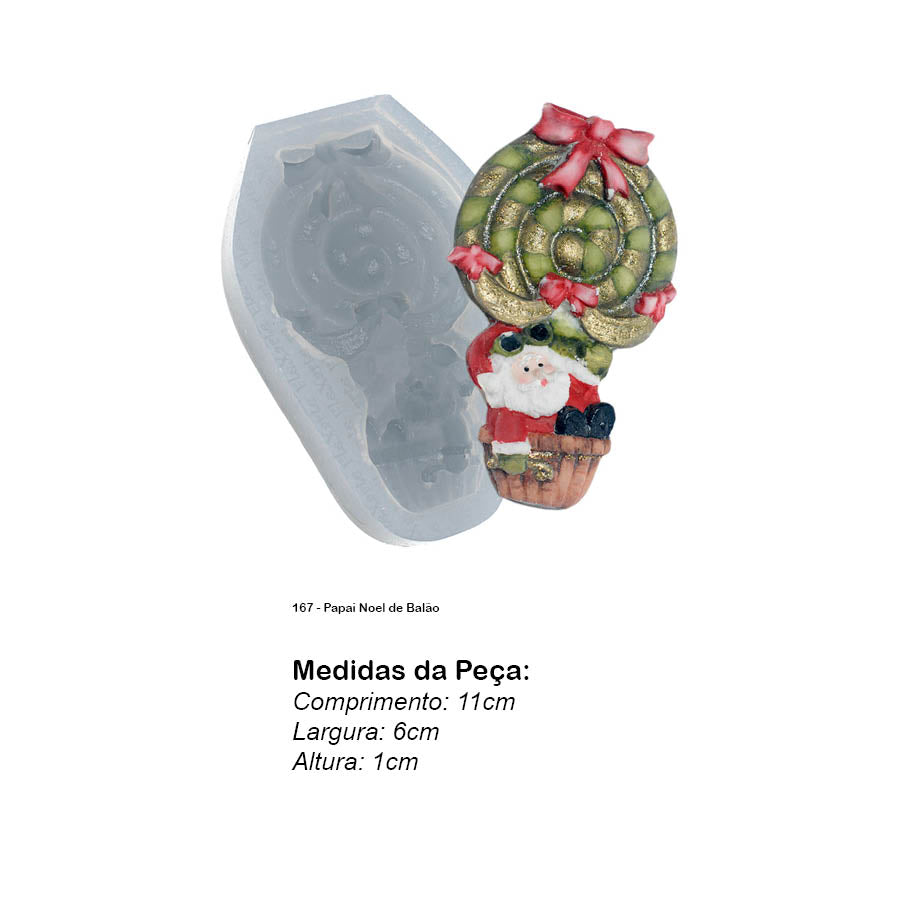 Molde de Silicone 167 - Papai Noel de Balão