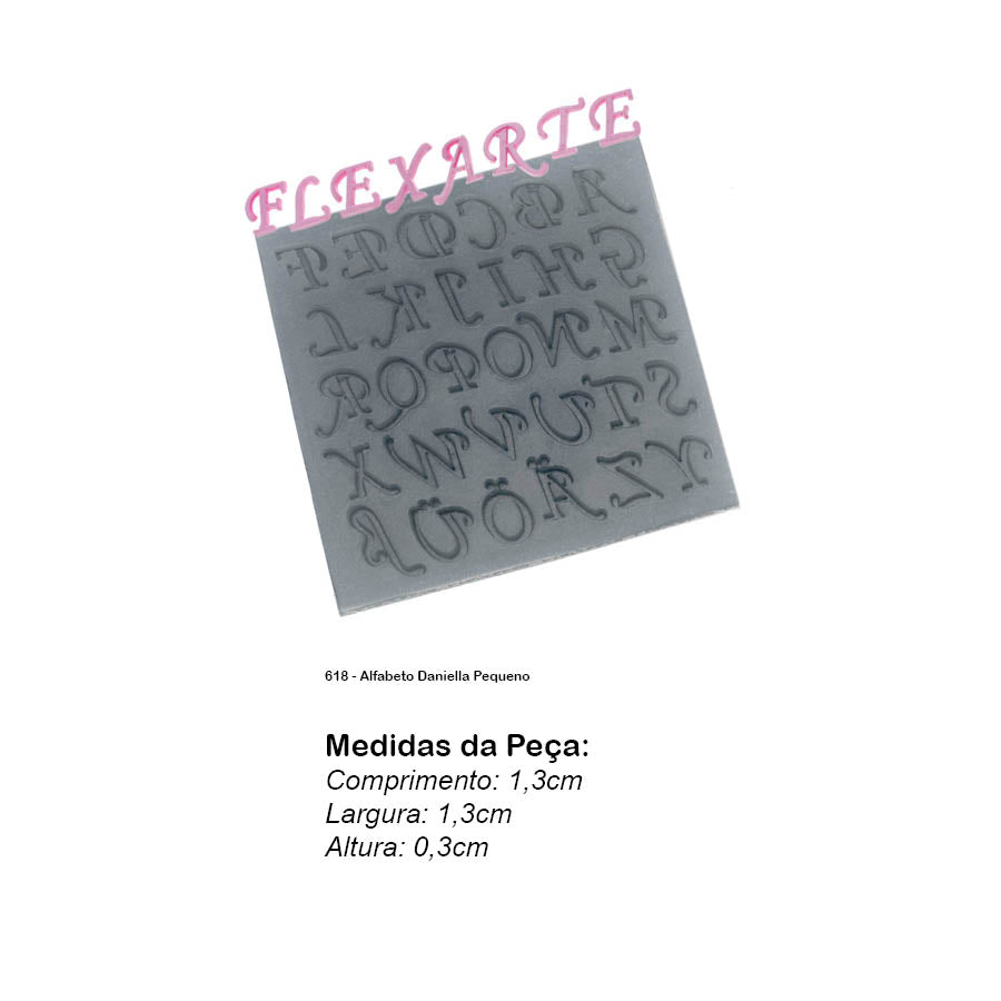 Molde de Silicone 618 - Alfabeto Daniella Pequeno