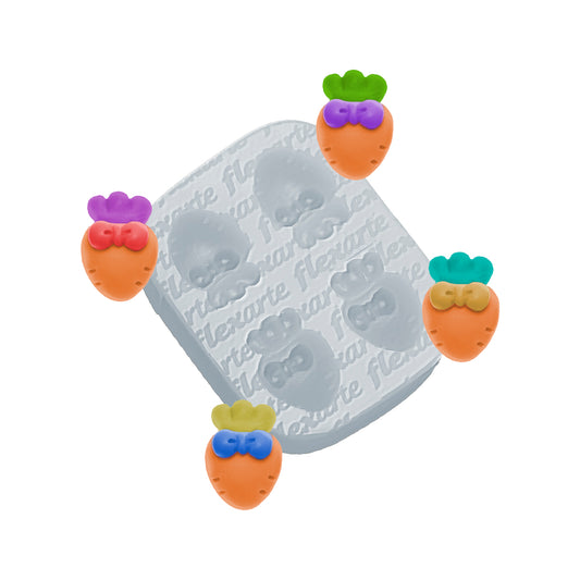 Molde de  Silicone 994 - Quarteto de Cenouras Peq. c/ Laço 2cm