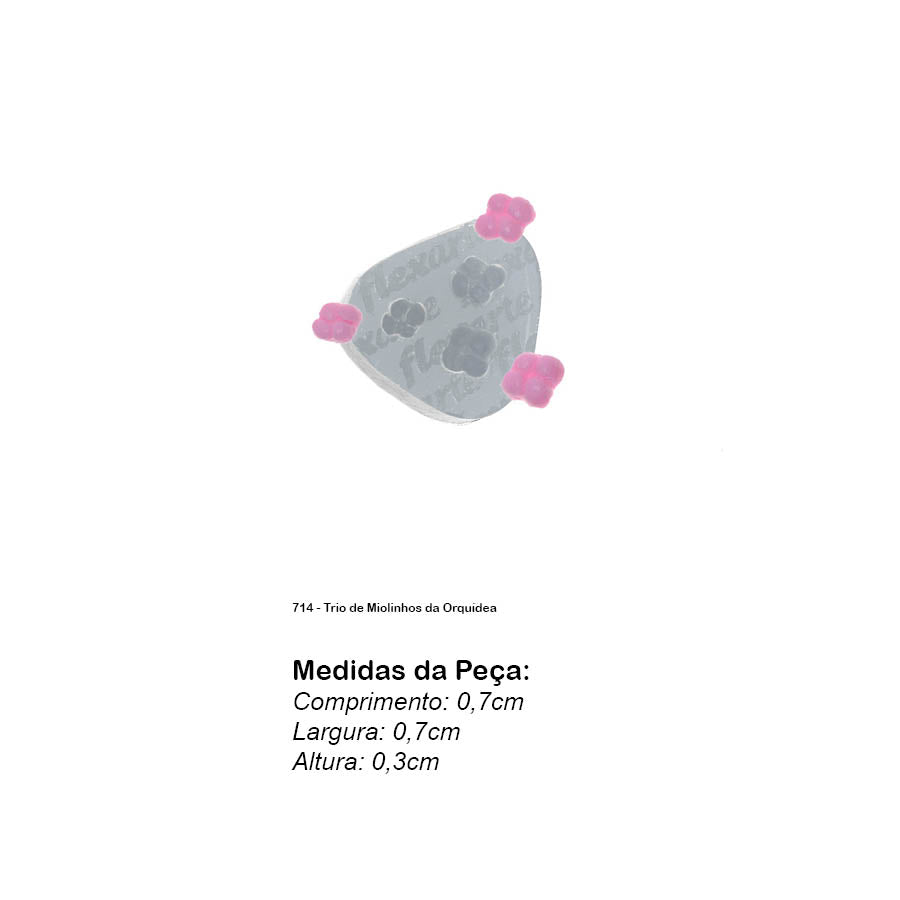 Molde de Silicone 714 - Trio de Miolinhos da Orquídea