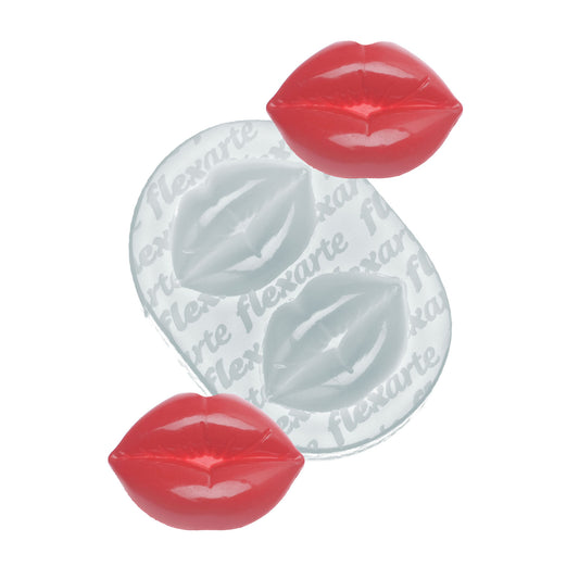 Molde de  Silicone 900 - Par de Lábios AJ Rhea - Bocas 2,5cm