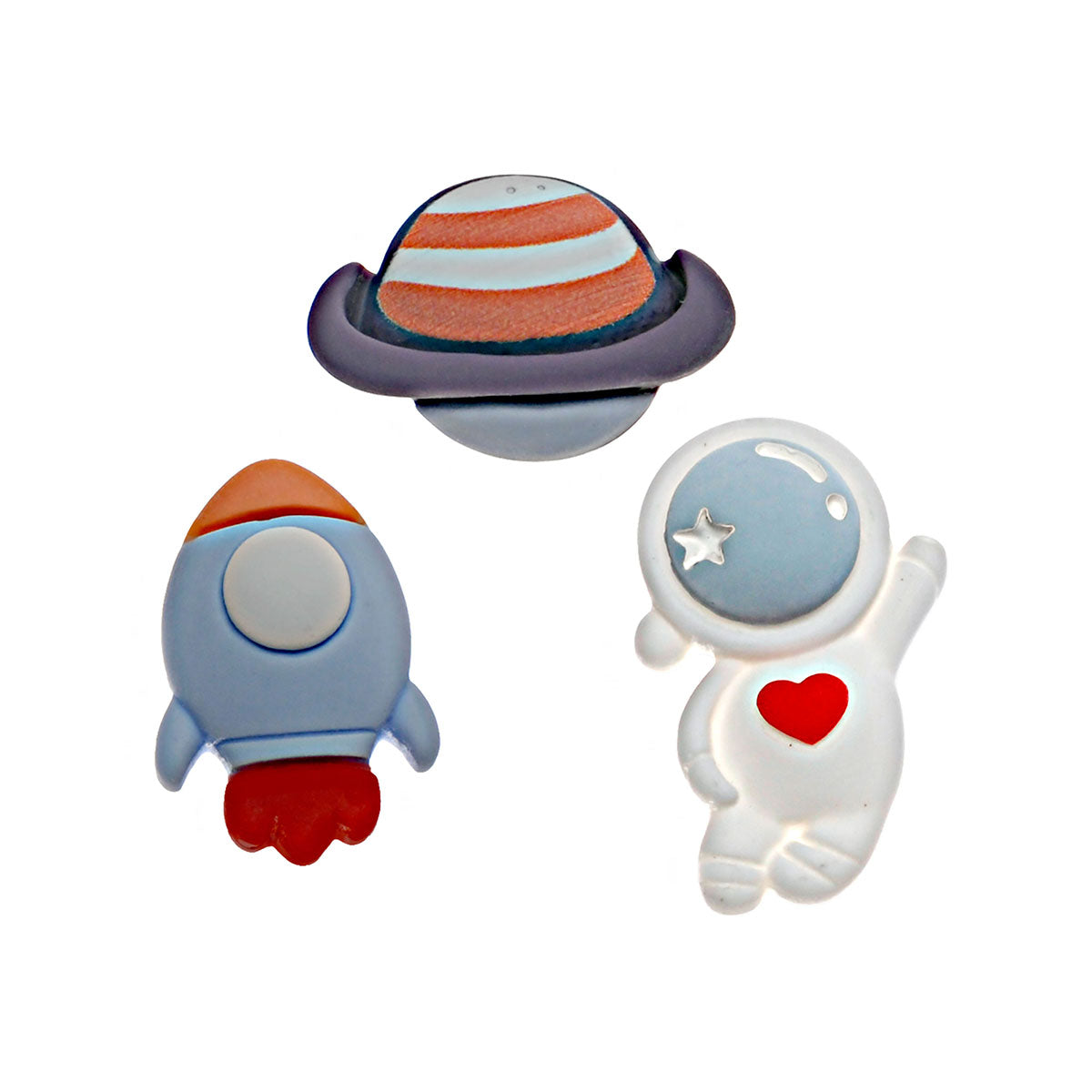 Molde de Silicone 952 - Espacial Planeta + Foguete + Astronatuta