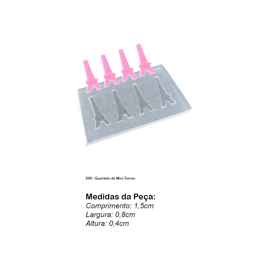 Molde de Silicone 500 - Quarteto de Mini Torres