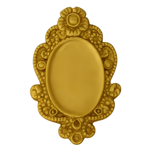 Molde de Silicone 1014 - Moldura Oval Pansy 4,5cm - Flexarte