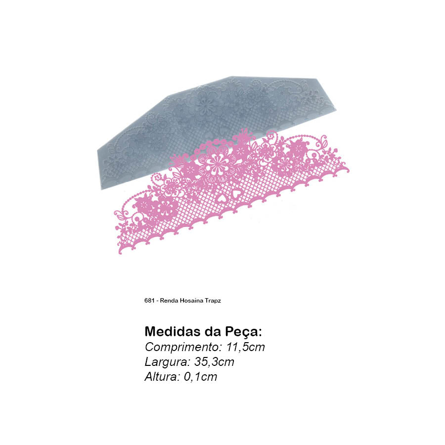Molde de Silicone 681 - Renda Hosaina Trapz