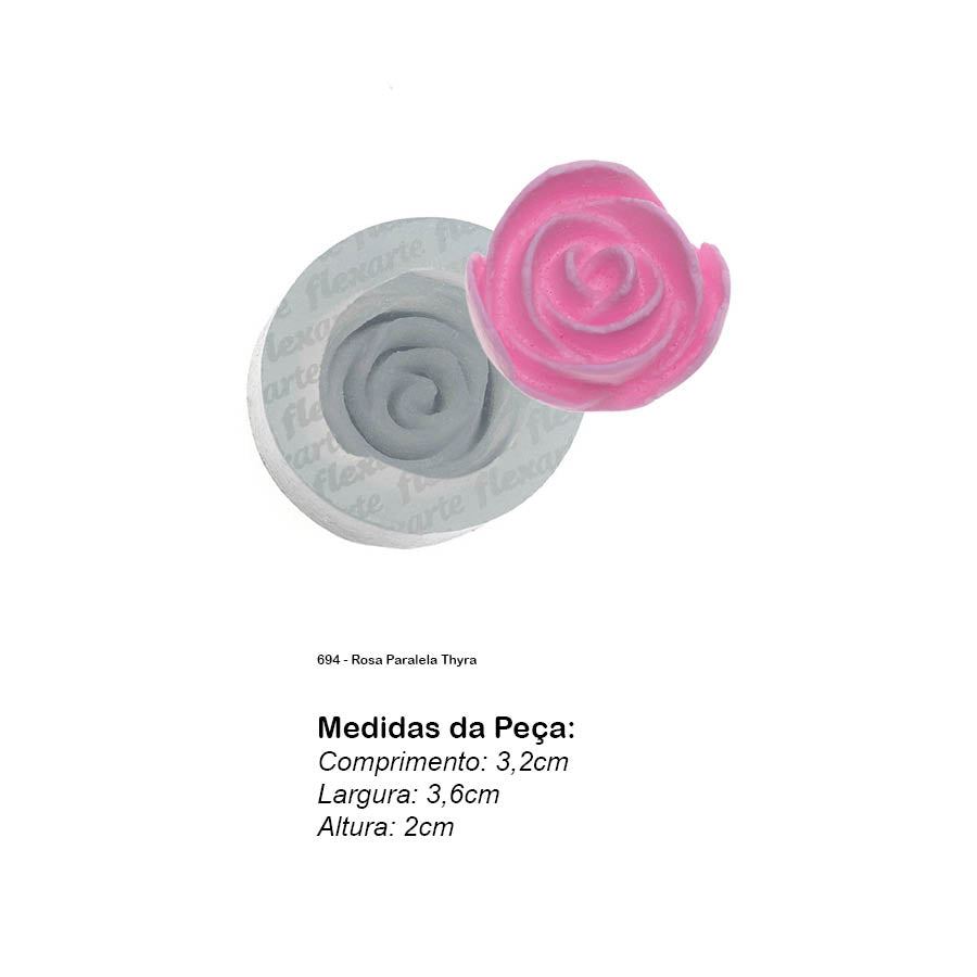 Molde de Silicone 694 - Rosa Paralela Thyra